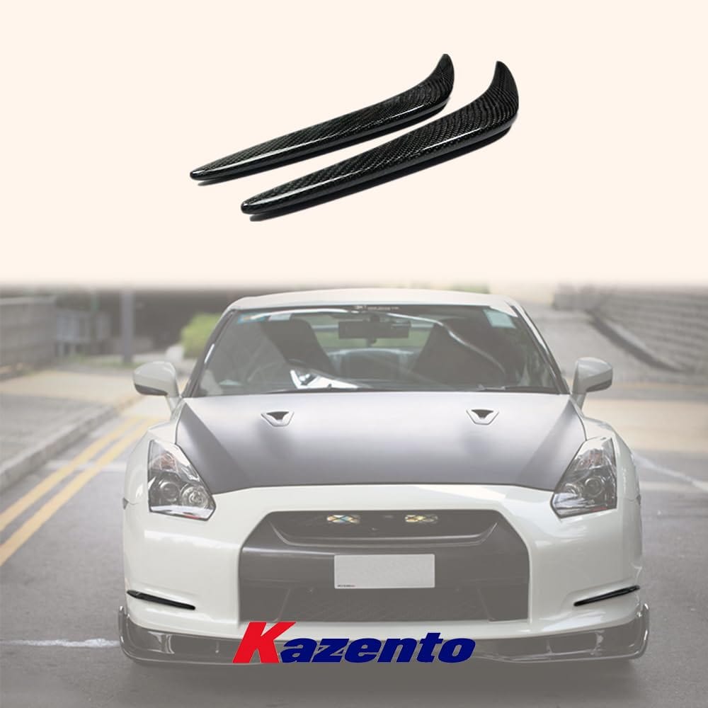 Kazento For Nissan R35 GTR 08-11 Pre-facelift AS Style Carbon Fiber Front Bumper Canard Kazento Carbon Parts 车身侧板 R35-CANA-AS-CF