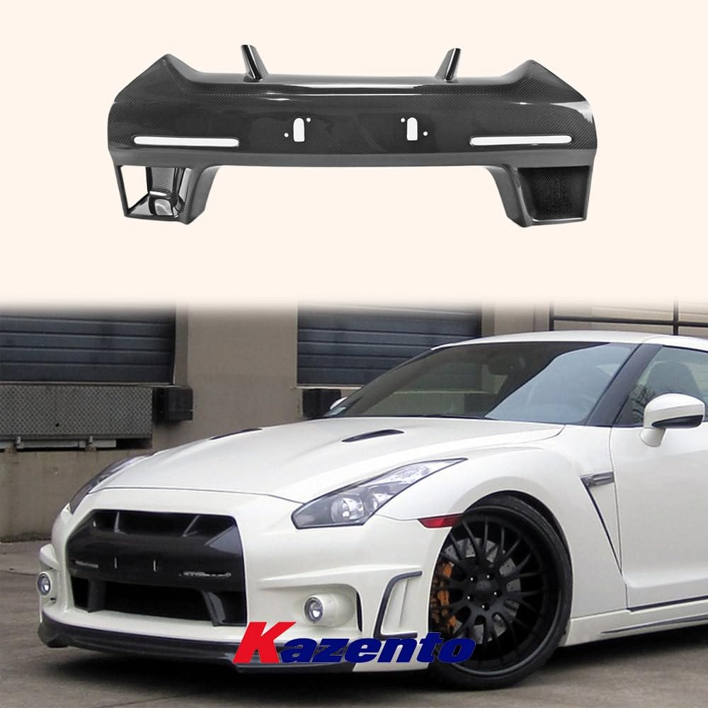 Kazento For Nissan R35 GTR 08-11 WD Carbon Fiber Front Bumper Center Nose Cover Grille Kazento Carbon Parts 车身侧板 R35-NOSE-08-WD-CF