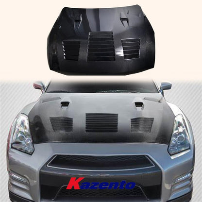 Kazento For Nissan R35 GTR 08-16 GT Style Carbon Fiber Front Bumper Hood Bonnet Body Kit Kazento Carbon Parts 车身侧板 R35-HOOD-GTC-CF
