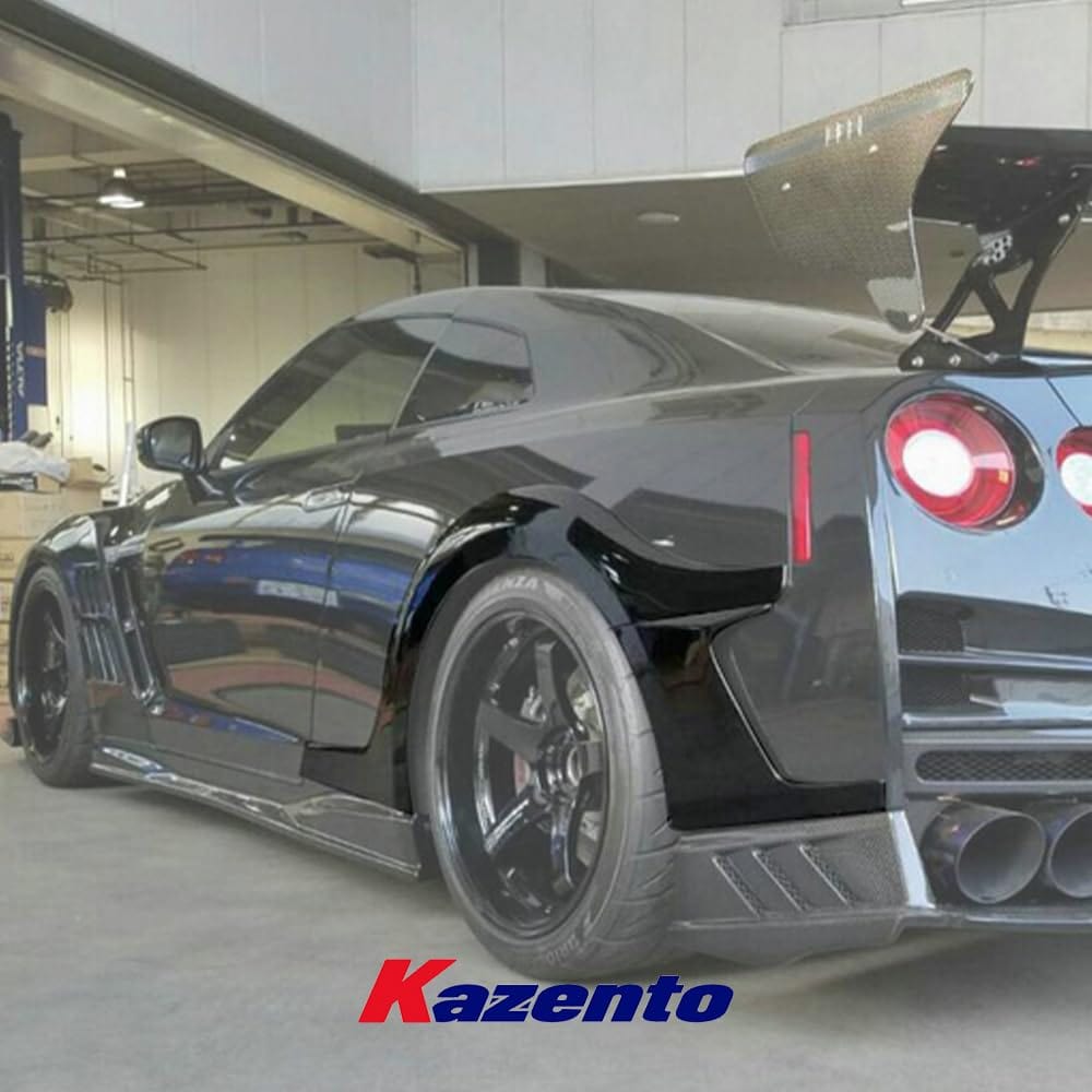 Kazento For Nissan R35 GTR 08-17 TS Style Carbon Fiber Rear Fender Flares Arches Add On Kazento Carbon Parts 车身侧板