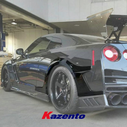 Kazento For Nissan R35 GTR 08-17 TS Style Carbon Fiber Rear Fender Flares Arches Add On Kazento Carbon Parts 车身侧板