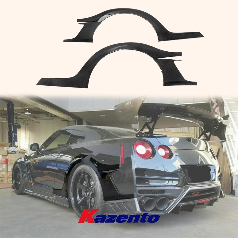 Kazento For Nissan R35 GTR 08-17 TS Style Carbon Fiber Rear Fender Flares Arches Add On Kazento Carbon Parts 车身侧板