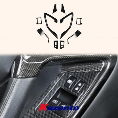Kazento For Nissan R35 GTR 09-14 (LHD Only) Matte Carbon Interior DoorTrim Set (10 pcs) Kazento Carbon Parts 车身侧板 R35-INTER-10P-L-MCF