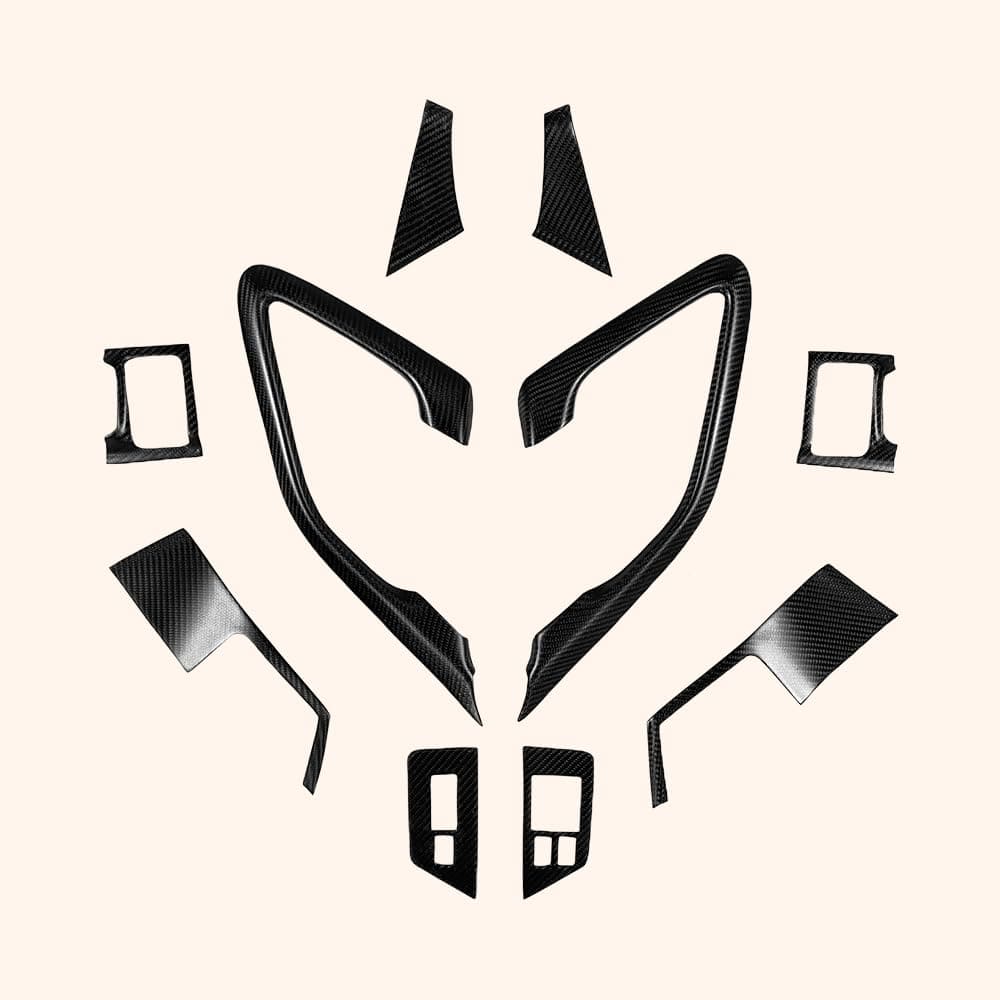 Kazento For Nissan R35 GTR 09-14 (LHD Only) Matte Carbon Interior DoorTrim Set (10 pcs)