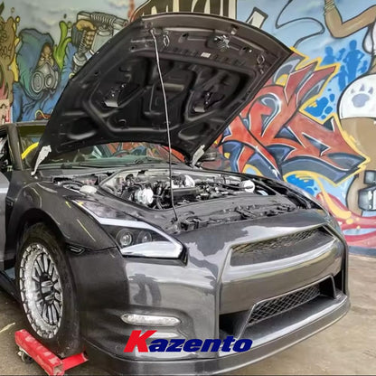 Kazento For Nissan R35 GTR 11-15 OE Style Carbon Fiber Body Kit Front Bumper Kazento Carbon Parts 车身侧板 R35-FB-OE-1113-CF