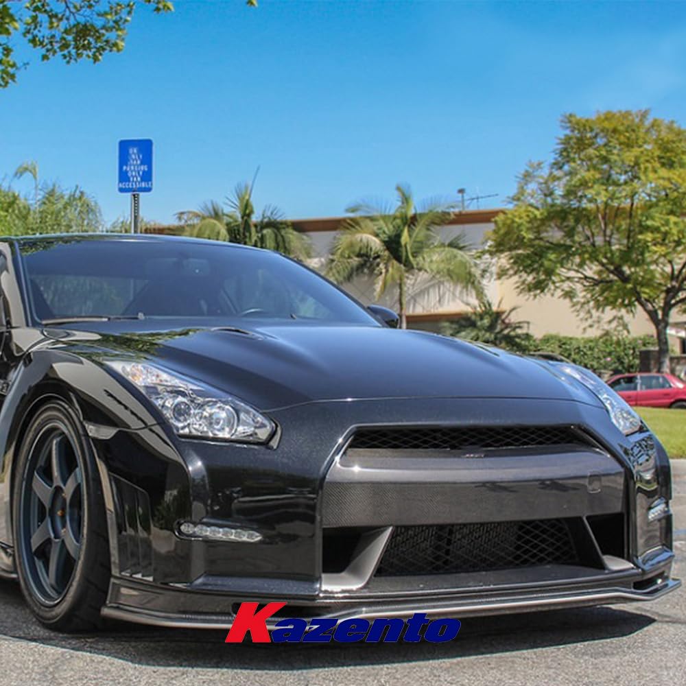 Kazento For Nissan R35 GTR 2012-16 OE Carbon Fiber Front Bumper Center Nose Cover Grille Kazento Carbon Parts 车身侧板 R35-NOSE-12-CF