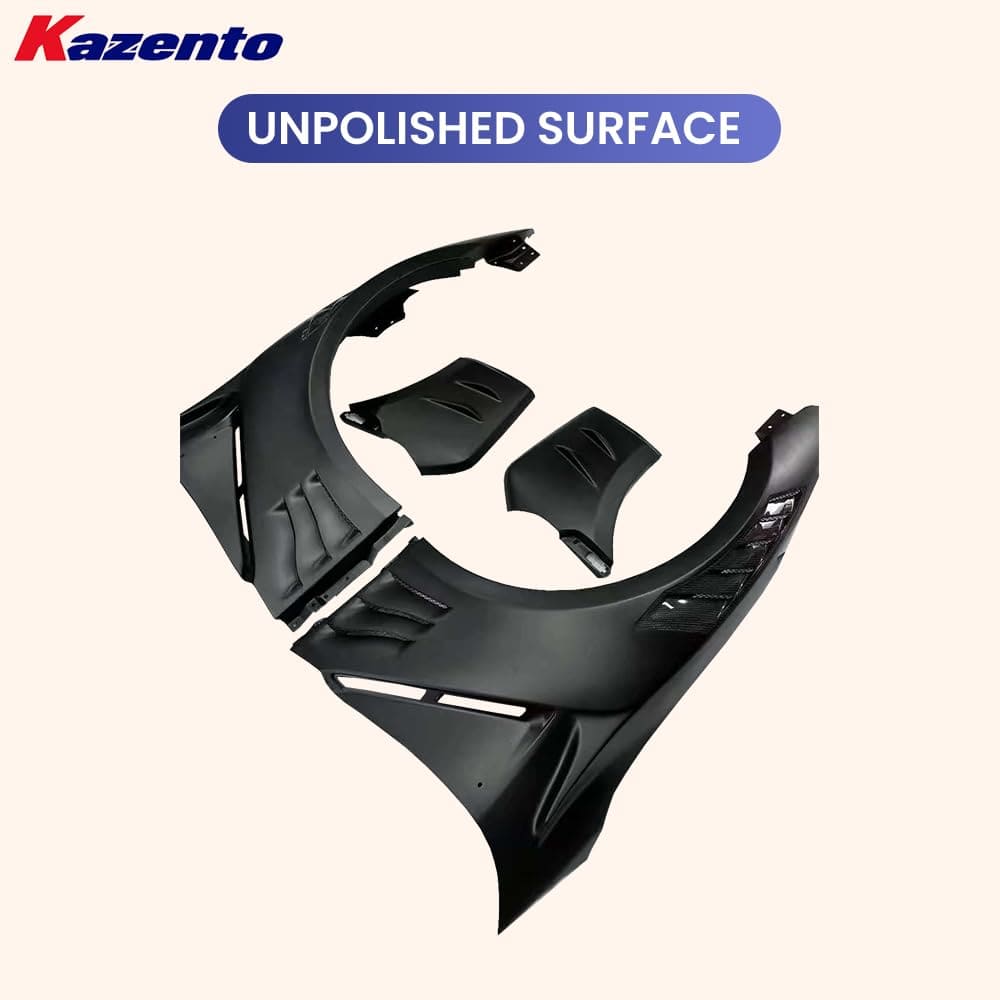 Kazento For Nissan R35 GTR 4BA 2017+ TPS Style Partial Carbon In Vents Front Fender Pair Kazento Carbon Parts 车身侧板 R35-FF-TPS17-PCF
