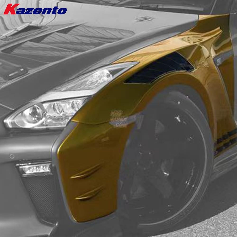 Kazento For Nissan R35 GTR 4BA 2017+ TPS Style Partial Carbon In Vents Front Fender Pair Kazento Carbon Parts 车身侧板 R35-FF-TPS17-PCF