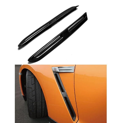 Kazento For Nissan R35 GTR OEM Front Fender Vents Trim Panel Carbon Fiber Cover