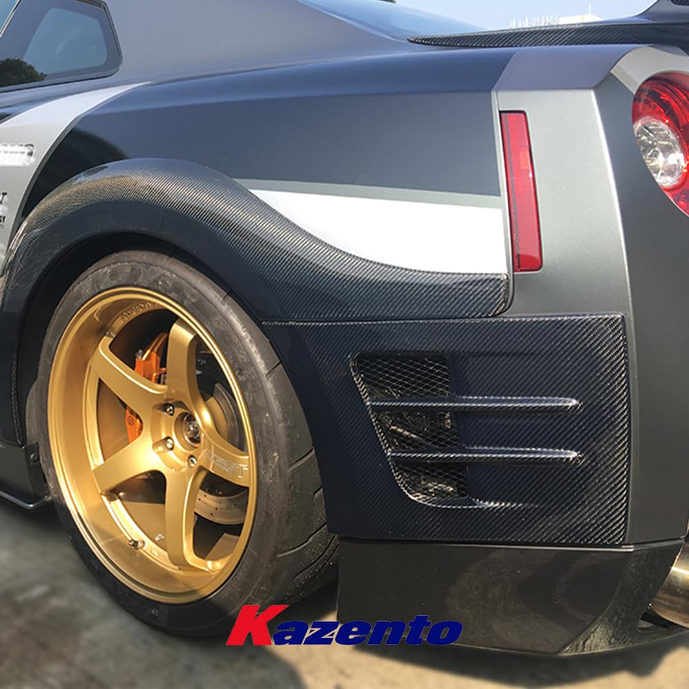 Kazento For Nissan R35 GTR TOPS Style Carbon Rear Fender Bumper Add On Splitter Flare