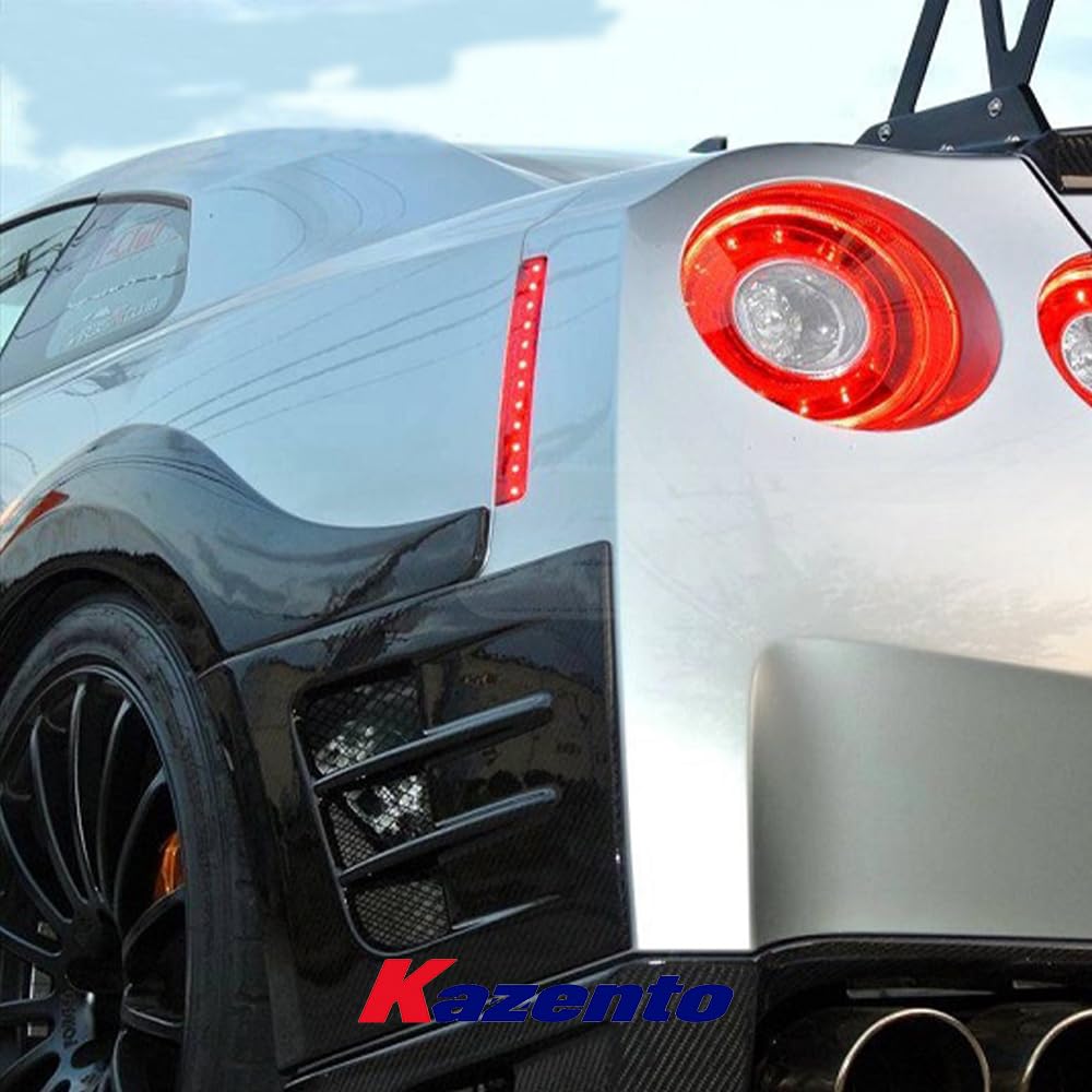 Kazento For Nissan R35 GTR TOPS Style Carbon Rear Fender Bumper Add On Splitter Flare