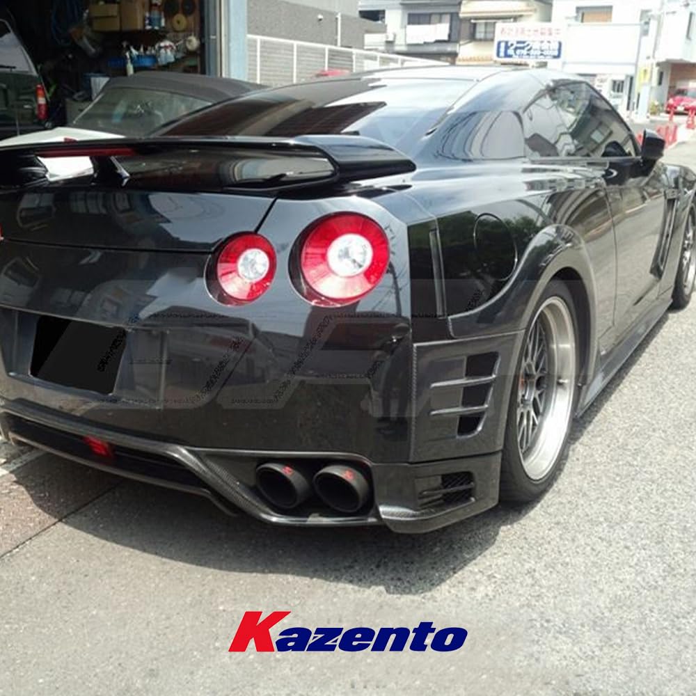 Kazento For Nissan R35 GTR TOPS Style Carbon Rear Fender Bumper Add On Splitter Flare