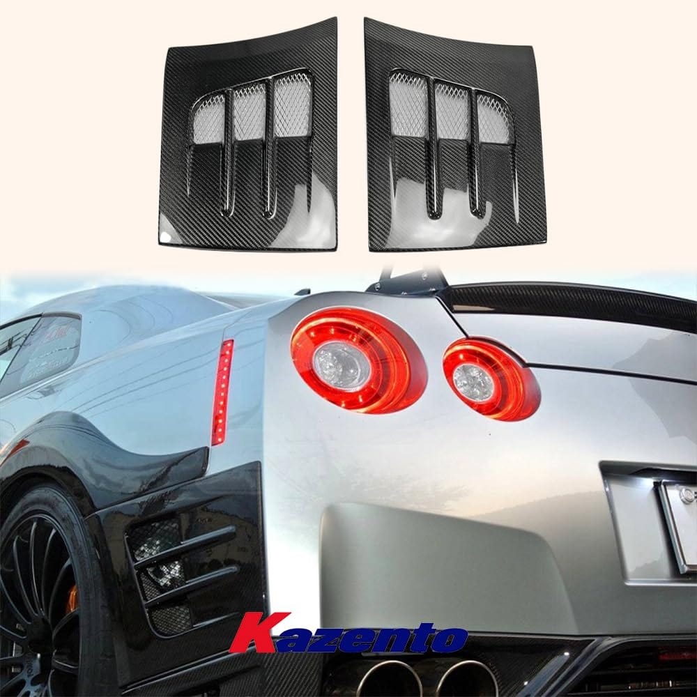 Kazento For Nissan R35 GTR TOPS Style Carbon Rear Fender Bumper Add On Splitter Flare