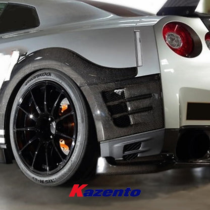 Kazento For Nissan R35 GTR TPS Style Fiberglass Unpaint Rear Fender Addon Splitter Flare