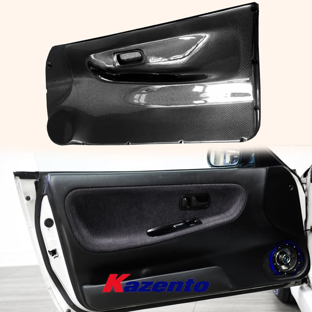 Kazento For Nissan Silvia 180SX 200SX 240SX S13 (RHD Only) DM Style Carbon Side Inner Door Card 2PC Kazento Carbon Parts 车身侧板 180SX-INDOOR-DM-CF