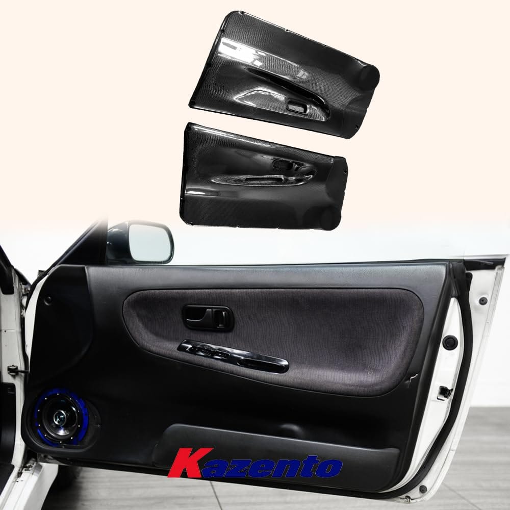 Kazento For Nissan Silvia 180SX 200SX 240SX S13 (RHD Only) DM Style Carbon Side Inner Door Card 2PC Kazento Carbon Parts 车身侧板 180SX-INDOOR-DM-CF