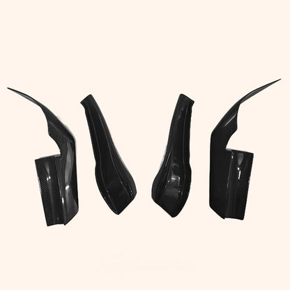 Kazento For Nissan Skyline R34 GTR AS Type Carbon Front Bumper Canard Side Splitter 4pcs