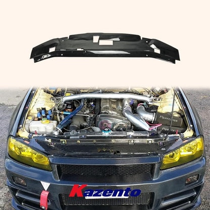 Kazento For Nissan Skyline R34 GTR GA Style Fiberglass FRP Unpainted Engine Cooling Panel Kazento Carbon Parts 车身侧板 R34-CP-GARA-FRP