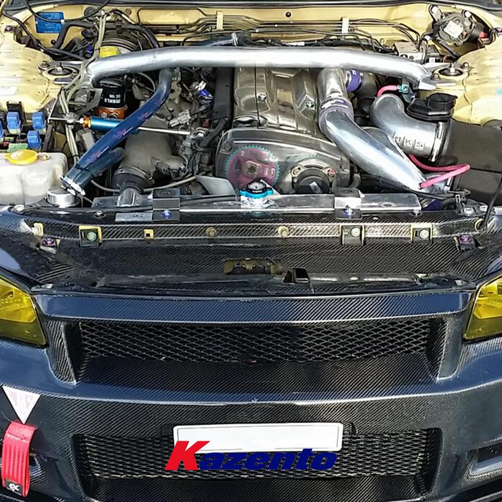 Kazento For Nissan Skyline R34 GTR GAGE Defend Style Carbon Cooling Panel Engive Cover