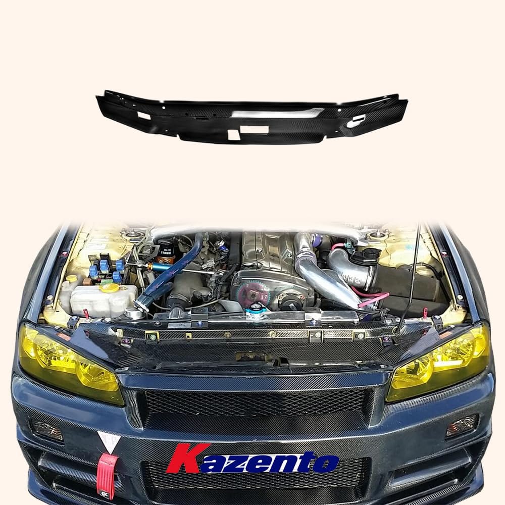 Kazento For Nissan Skyline R34 GTR GAGE Defend Style Carbon Cooling Panel Engive Cover