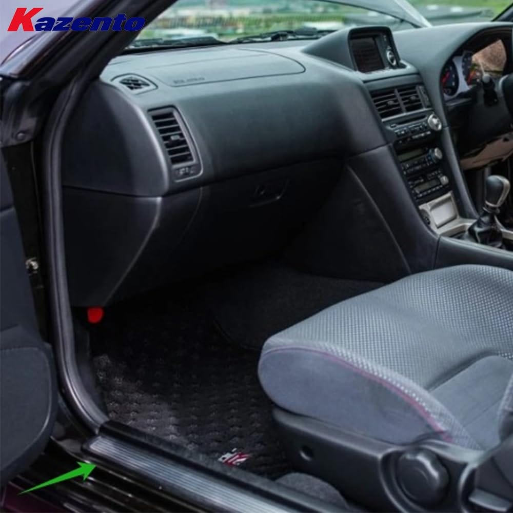 Kazento For Nissan Skyline R34 GTR GTT Carbon Front Side Door Sill Panel Trim Cover Pair Kazento Carbon Parts 车身侧板 R34-DS-CF