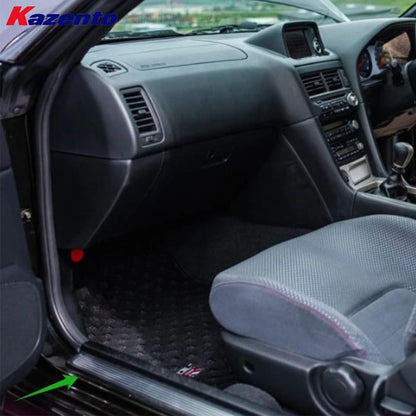 Kazento For Nissan Skyline R34 GTR GTT Carbon Front Side Door Sill Panel Trim Cover Pair Kazento Carbon Parts 车身侧板 R34-DS-CF