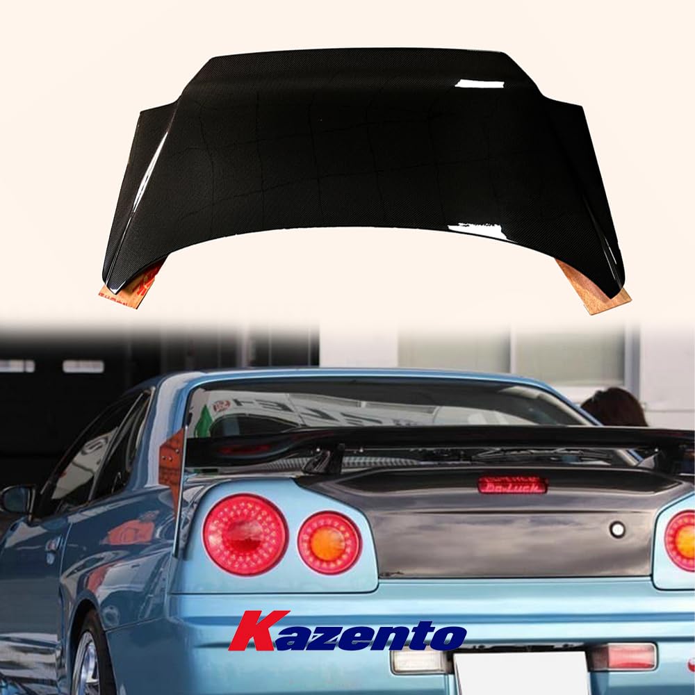 Kazento For Nissan Skyline R34 GTR GTT Ducktail Style Carbon Rear Boot Lid Trunk Kazento Carbon Parts 车身侧板 R34-TRUNK-DL-H-CF