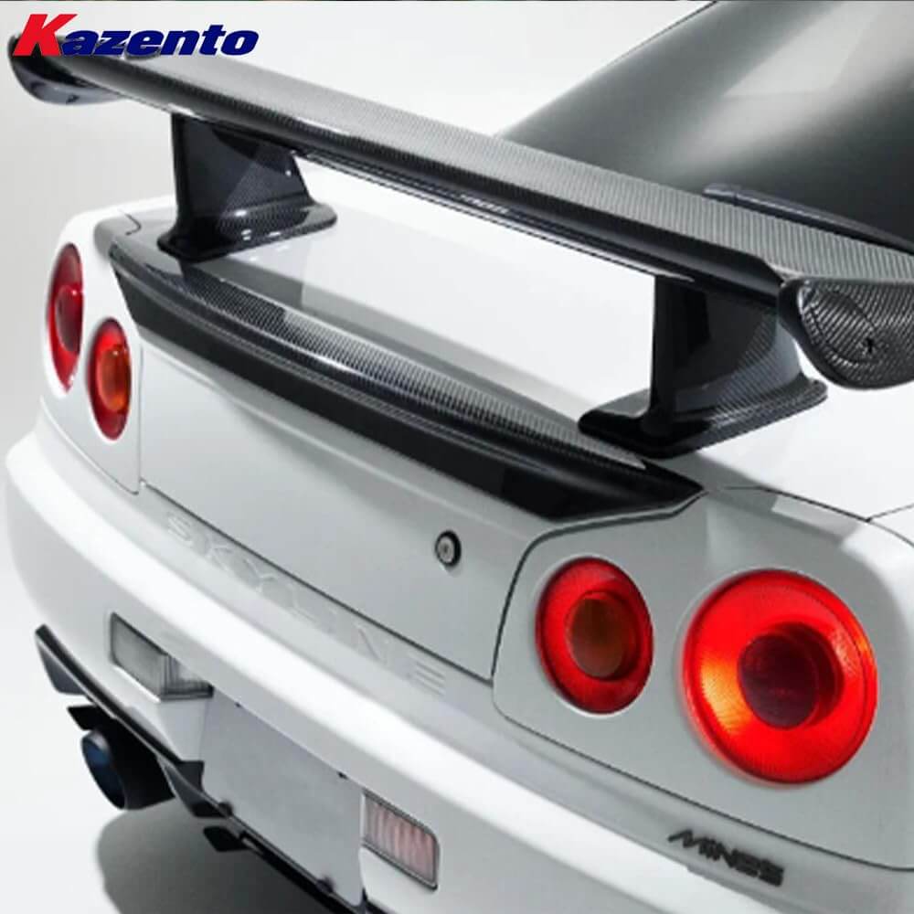 Kazento For Nissan Skyline R34 GTR GTT JUN Style High Spoiler Leg Stand Carbon Fiber Kazento Carbon Parts 车身侧板 R34-LEG-CF