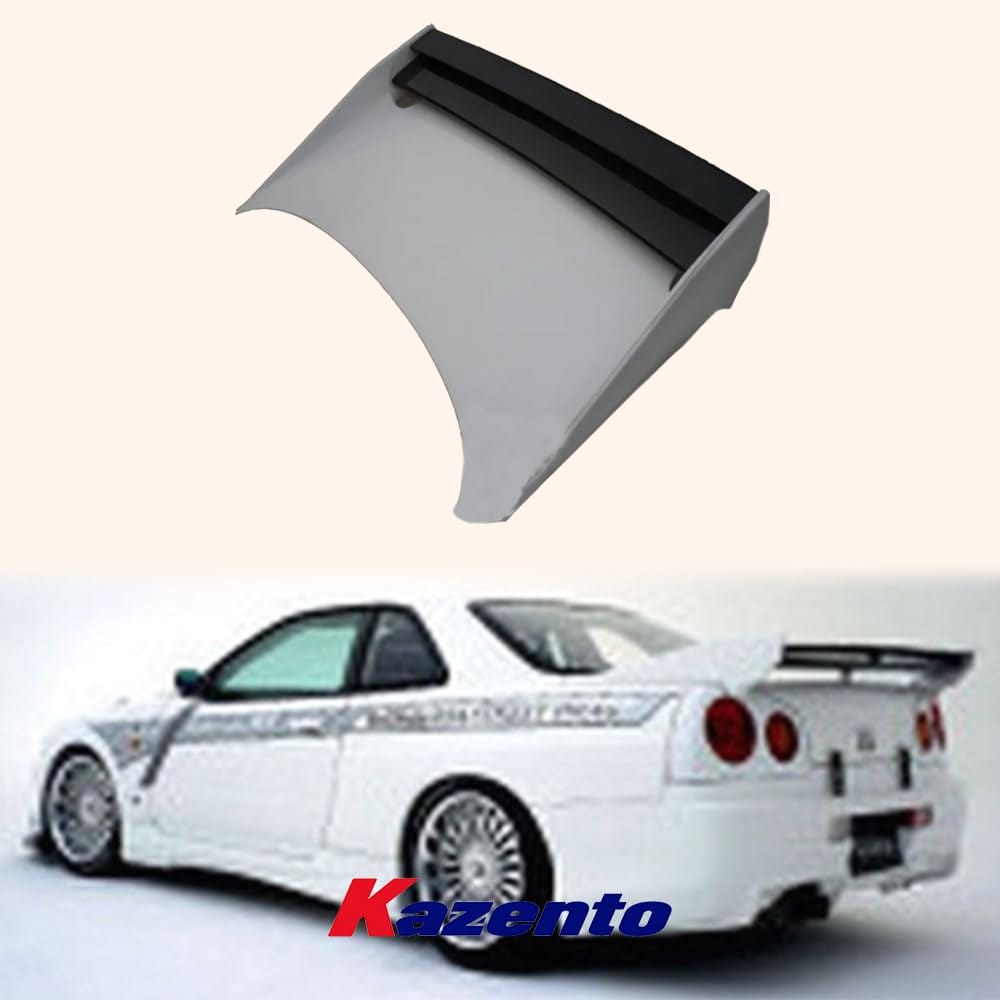 Kazento For Nissan Skyline R34 GTR GTT VS Rear Spoiler with Trunk Base Partial Carbon Kazento Carbon Parts 车身侧板 R34-RS-VS+TRUNK-PCF