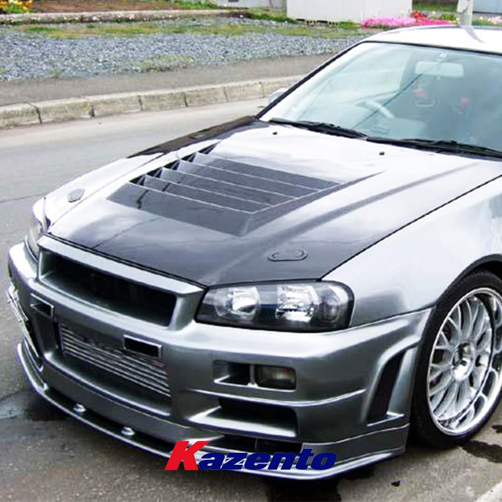 Kazento For Nissan Skyline R34 GTR NIS Style Honeycomb Carbon Fiber Front Hood Bonnet Kazento Carbon Parts 车身侧板 R34-HOOD-NIS-GTR-HCF