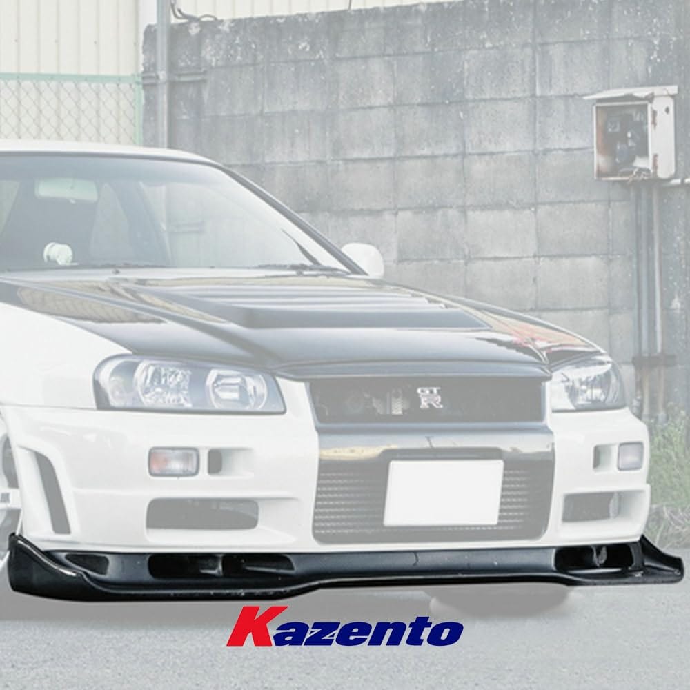 Kazento For Nissan Skyline R34 GTR Only AS Style Carbon Fiber Front Bumper Bottom Lip Kazento Carbon Parts 车身侧板 R34-FL-AS-CF