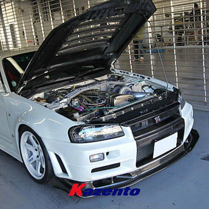 Kazento For Nissan Skyline R34 GTR Only AS Style Carbon Fiber Front Bumper Bottom Lip Kazento Carbon Parts 车身侧板 R34-FL-AS-CF