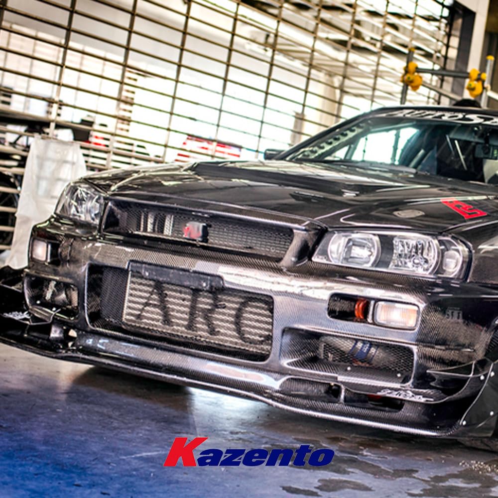 Kazento For Nissan Skyline R34 GTR Only AS Style Carbon Fiber Front Bumper Bottom Lip Kazento Carbon Parts 车身侧板 R34-FL-AS-CF