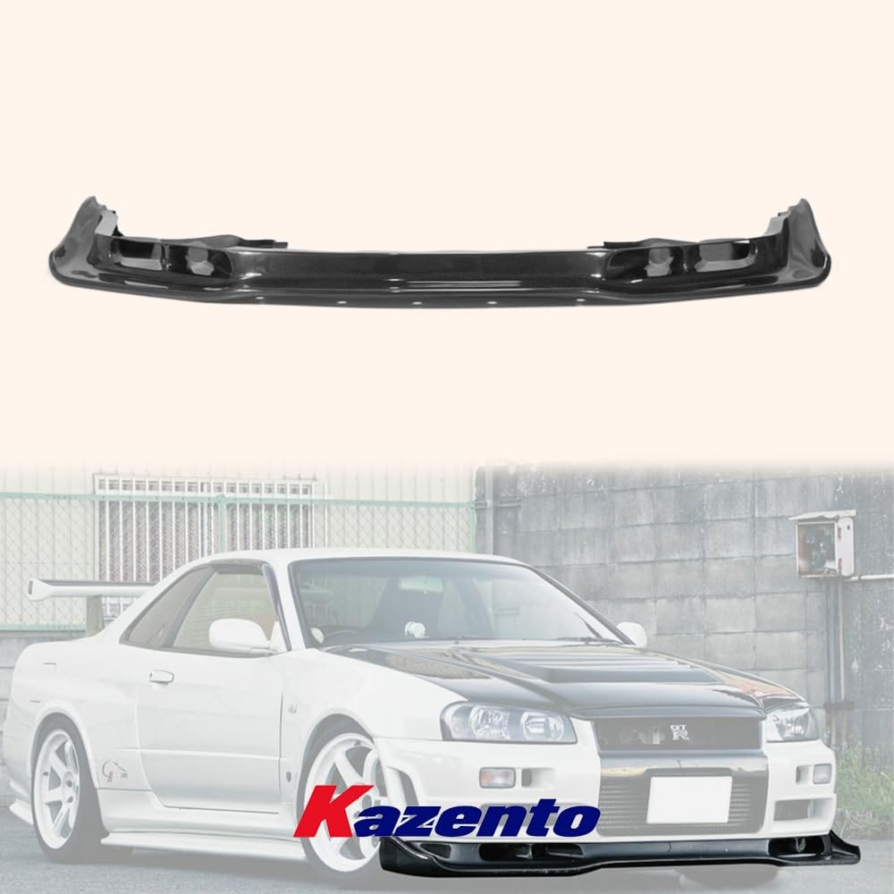 Kazento For Nissan Skyline R34 GTR Only AS Style Carbon Fiber Front Bumper Bottom Lip Kazento Carbon Parts 车身侧板 R34-FL-AS-CF