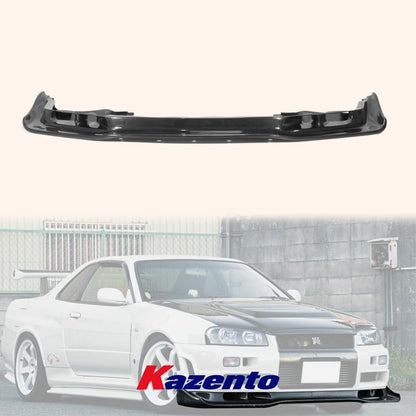 Kazento For Nissan Skyline R34 GTR Only AS Style Carbon Fiber Front Bumper Bottom Lip Kazento Carbon Parts 车身侧板 R34-FL-AS-CF