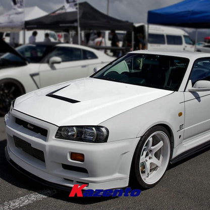 Kazento For Nissan Skyline R34 (GTR only) K Style Carbon Fiber Front Vented Hood Bonnet Kazento Carbon Parts 车身侧板 R34-HOOD-K-GTR-CF