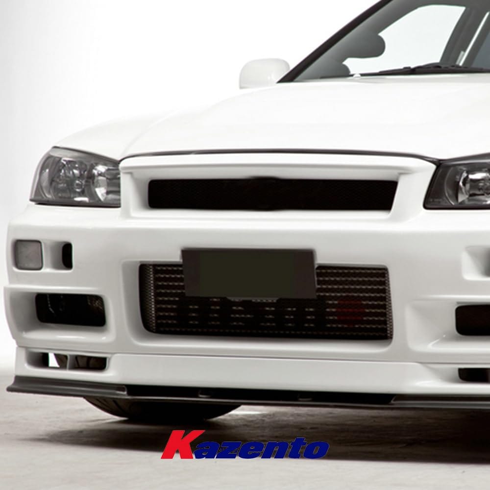 Kazento For Nissan Skyline R34 GTR Only N Style Fiberglass FRP Unpaint Front Bumper Lip Kazento Carbon Parts 车身侧板 R34-FL-NIS-GTR-FRP