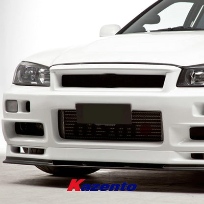 Kazento For Nissan Skyline R34 GTR Only N Style Fiberglass FRP Unpaint Front Bumper Lip Kazento Carbon Parts 车身侧板 R34-FL-NIS-GTR-FRP