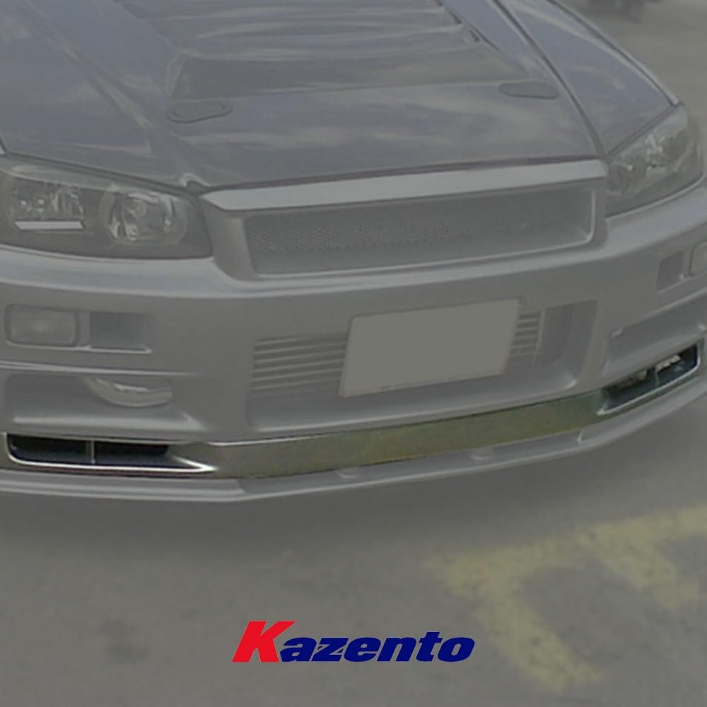 Kazento For Nissan Skyline R34 GTR Only N Style Fiberglass FRP Unpaint Front Bumper Lip Kazento Carbon Parts 车身侧板 R34-FL-NIS-GTR-FRP
