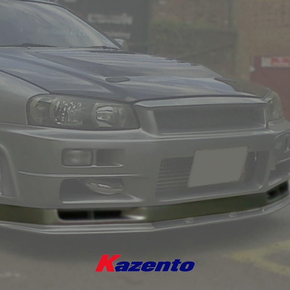 Kazento For Nissan Skyline R34 GTR Only N Style Fiberglass FRP Unpaint Front Bumper Lip Kazento Carbon Parts 车身侧板 R34-FL-NIS-GTR-FRP