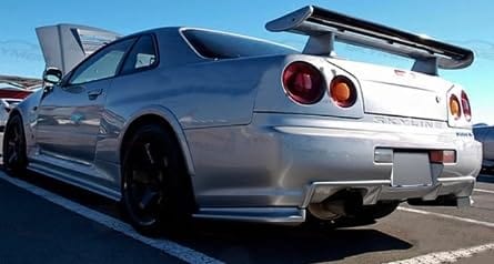 Kazento For Nissan Skyline R34 (GTR Only) NIS Style Carbon Rear Bumper Spat Splitter 2pc Kazento Carbon Parts 车身侧板 R34-SPAT-CF