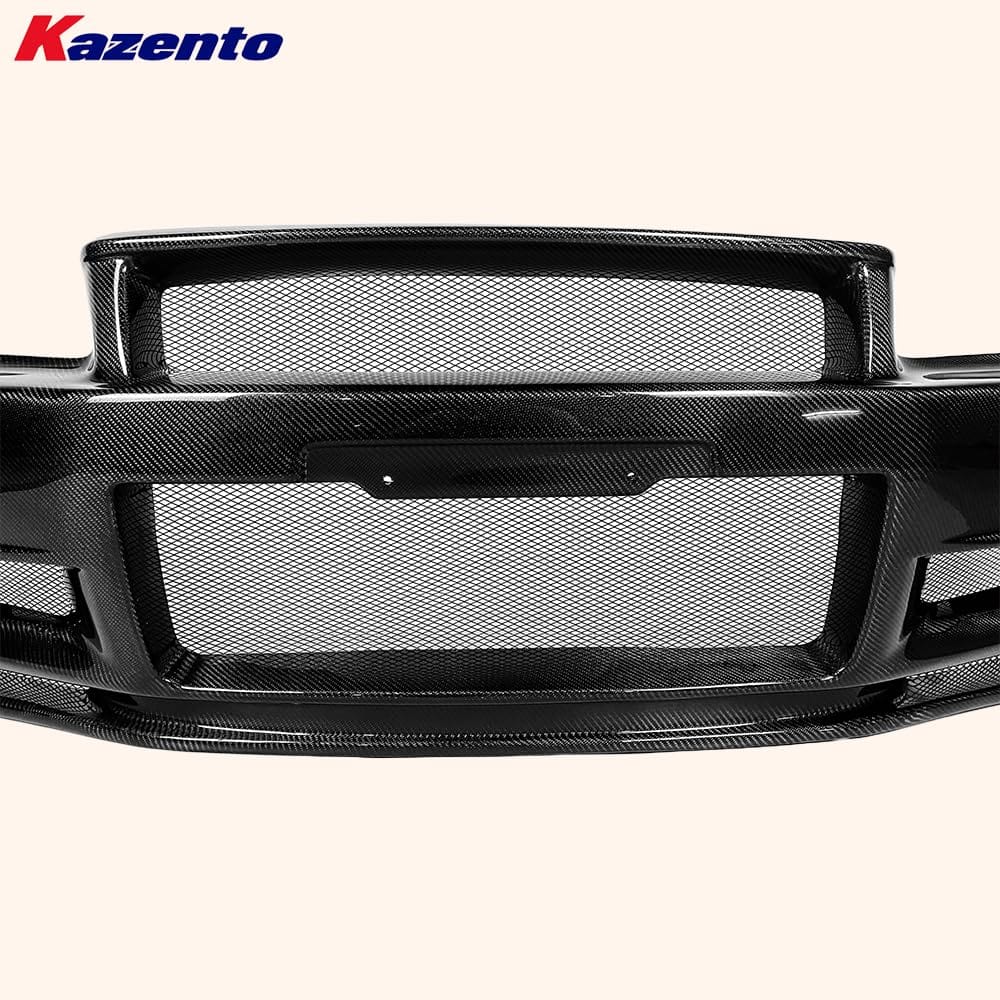 Kazento For Nissan Skyline R34 (GTR Only) NIS Type ZTune Carbon Fiber Front Bumper Kazento Carbon Parts 车身侧板 R34-FB-ZT-GTR-CF
