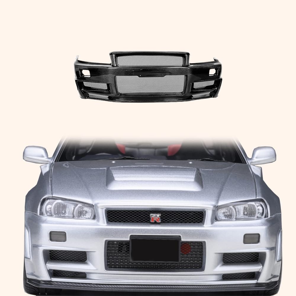 Kazento For Nissan Skyline R34 (GTR Only) NIS Type ZTune Carbon Fiber Front Bumper Kazento Carbon Parts 车身侧板 R34-FB-ZT-GTR-CF