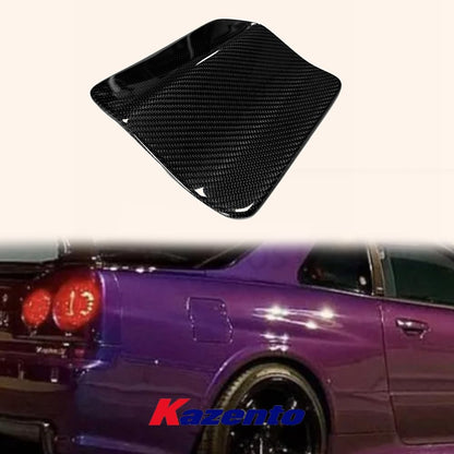 Kazento For Nissan Skyline R34 (GTR Only) OE Style Carbon Rear Fender Fuel Cap Cover Kazento Carbon Parts 车身侧板 R34-FUEL-CF