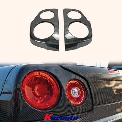 Kazento For Nissan Skyline R34 GTR Only Rear Trunk Tail Light Cover Panel Carbon