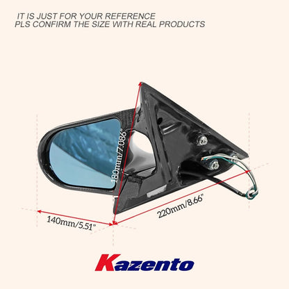 Kazento For Nissan Skyline R34 (GTR RHD only) KZ Carbon Fiber Side Door Aero Mirror Pair Kazento Carbon Parts 车身侧板 R34-MC-TI-GND-R-CF