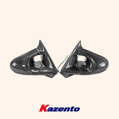 Kazento For Nissan Skyline R34 (GTR RHD only) KZ Carbon Fiber Side Door Aero Mirror Pair Kazento Carbon Parts 车身侧板 R34-MC-TI-GND-R-CF