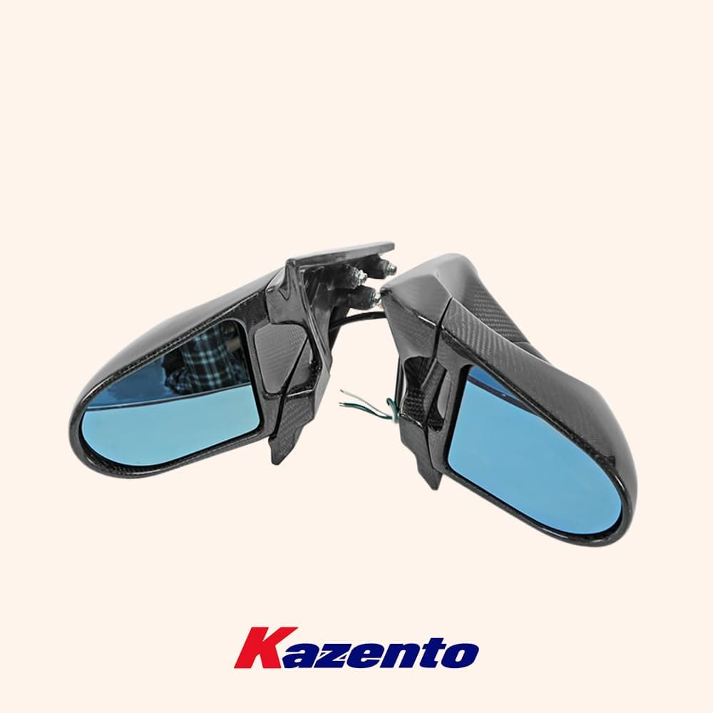 Kazento For Nissan Skyline R34 (GTR RHD only) KZ Carbon Fiber Side Door Aero Mirror Pair Kazento Carbon Parts 车身侧板 R34-MC-TI-GND-R-CF