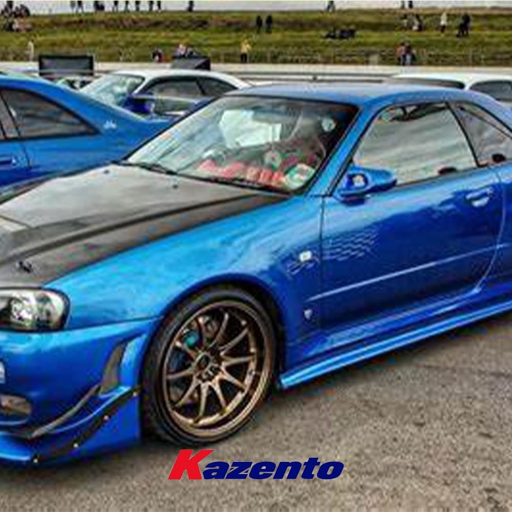Kazento For Nissan Skyline R34 (GTR RHD only) KZ Carbon Fiber Side Door Aero Mirror Pair Kazento Carbon Parts 车身侧板 R34-MC-TI-GND-R-CF