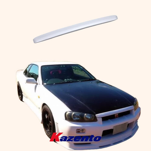 Kazento For Nissan Skyline R34 GTR Type-R URAS Style Fiberglass Unpaint Hood Bonnet Lip Kazento Carbon Parts 车身侧板 R34-HDL-TYPER-FRP